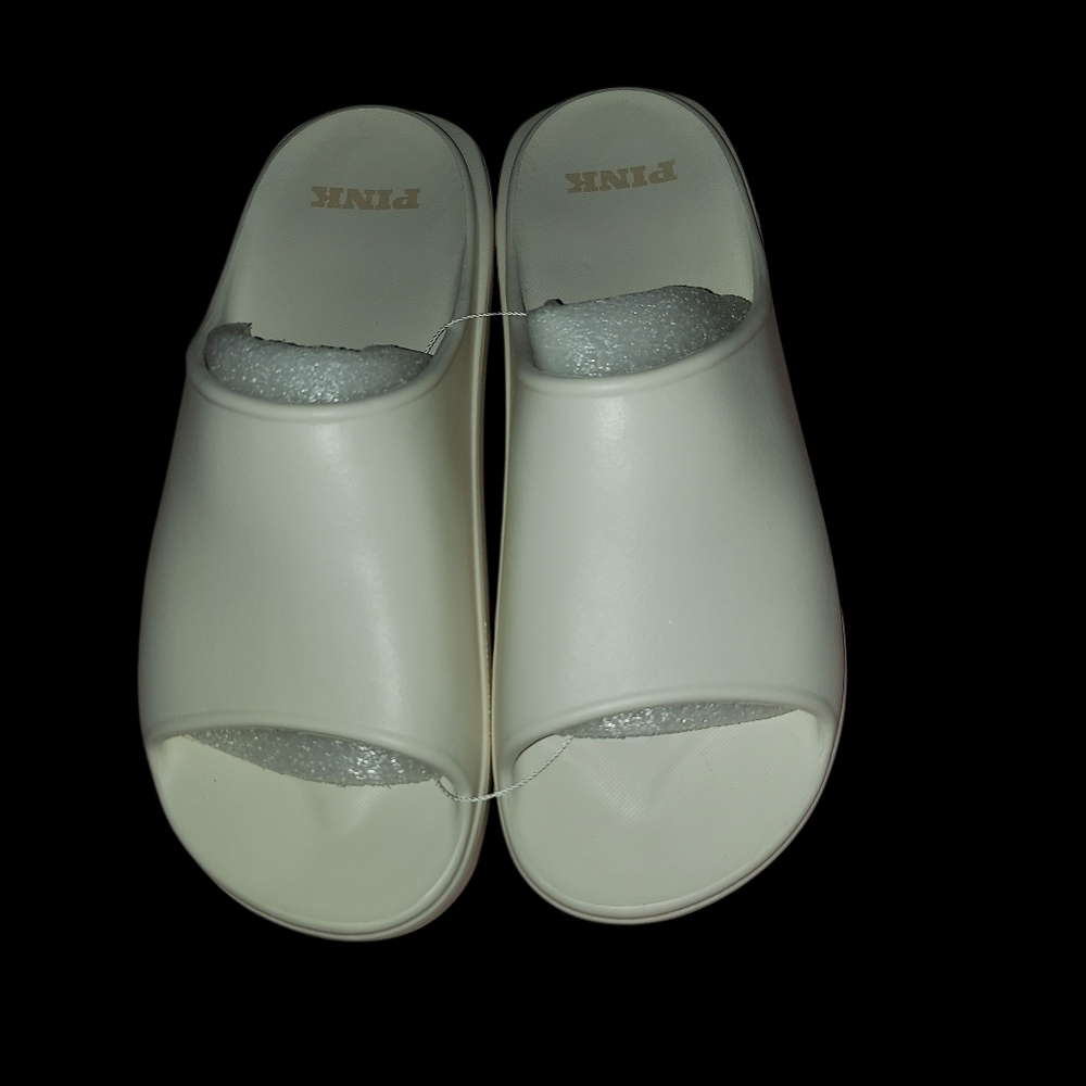 PINK Victoria's Secret Women's White Mules